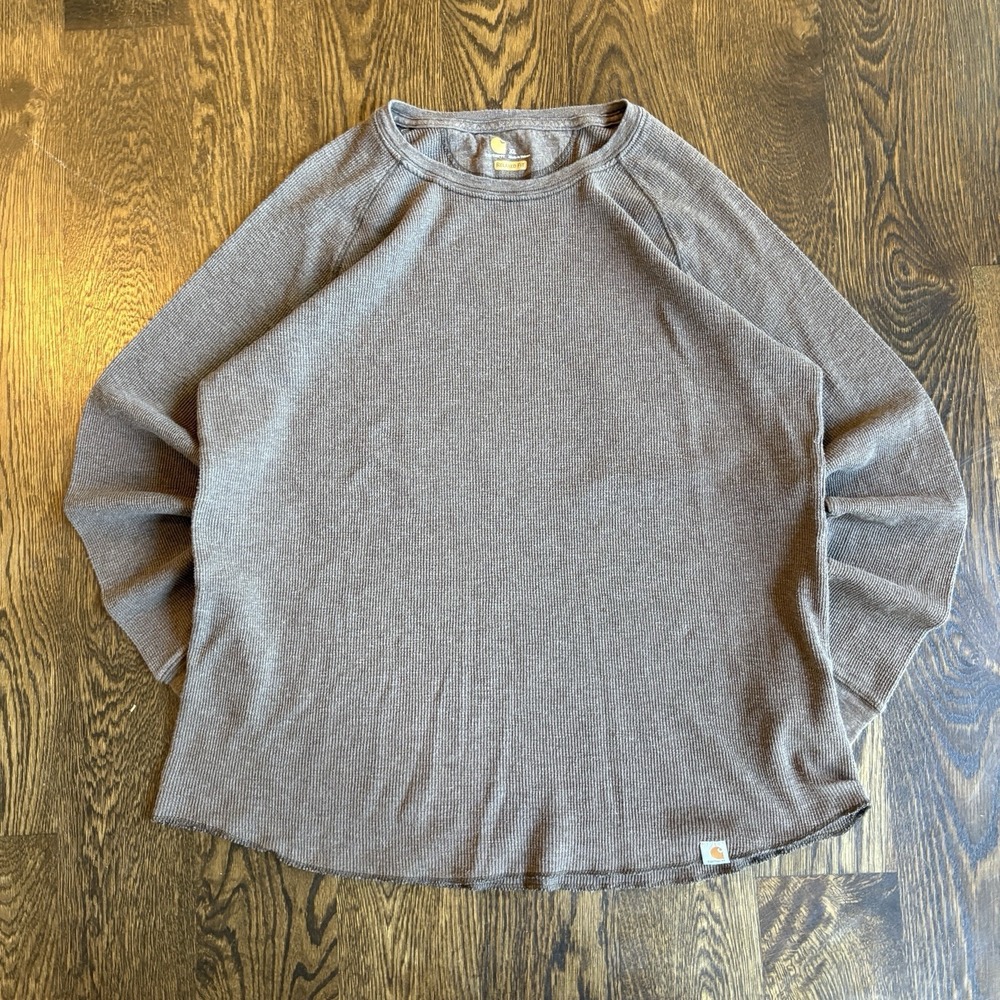 Carhartt Waffle Knit Thermal Shirt XL Relaxed Fit Brown Long Sleeve Outdoor Y2K